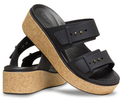 Crocs Brooklyn Buckle Low Wedge Cork Sandal ALT110