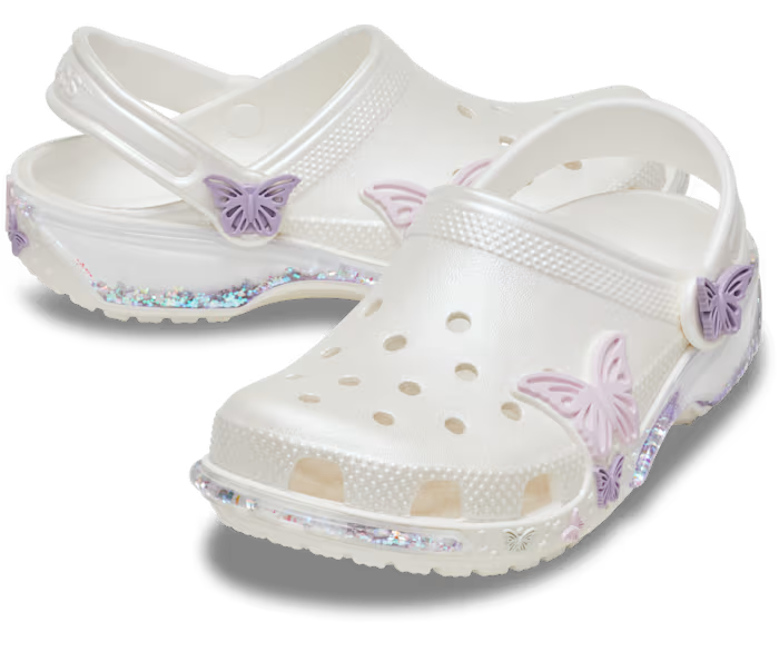 Crocs Kids' Classic Butterfly Sparkle Shaker Clog ALT110