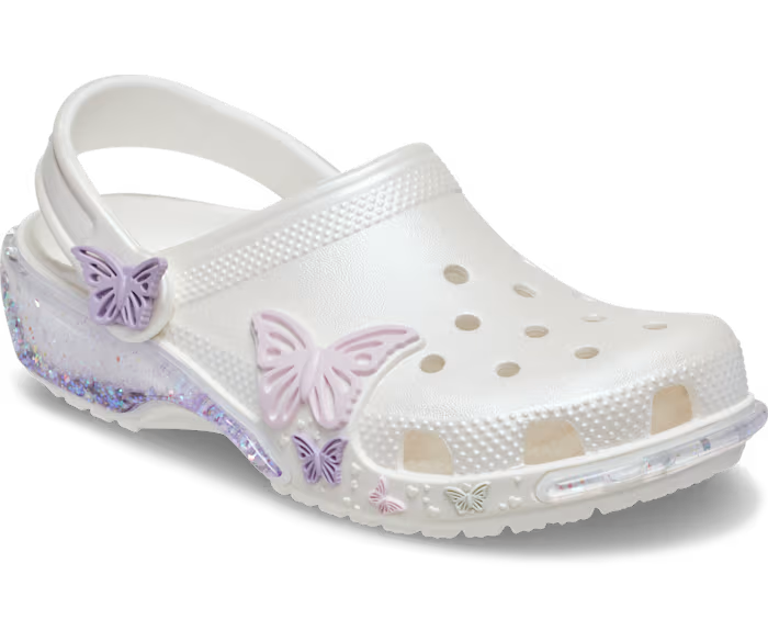 Crocs Kids' Classic Butterfly Sparkle Shaker Clog ALT140
